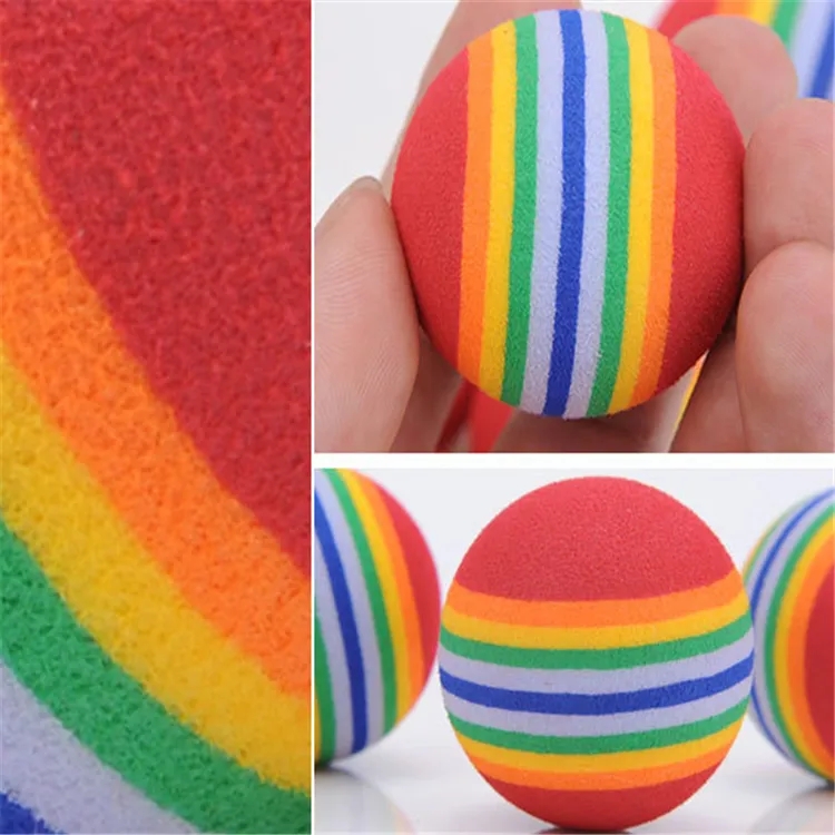 Manufacture wholesale non-toxic solid eva dog toy cat rainbow ball dog interactive toy ball