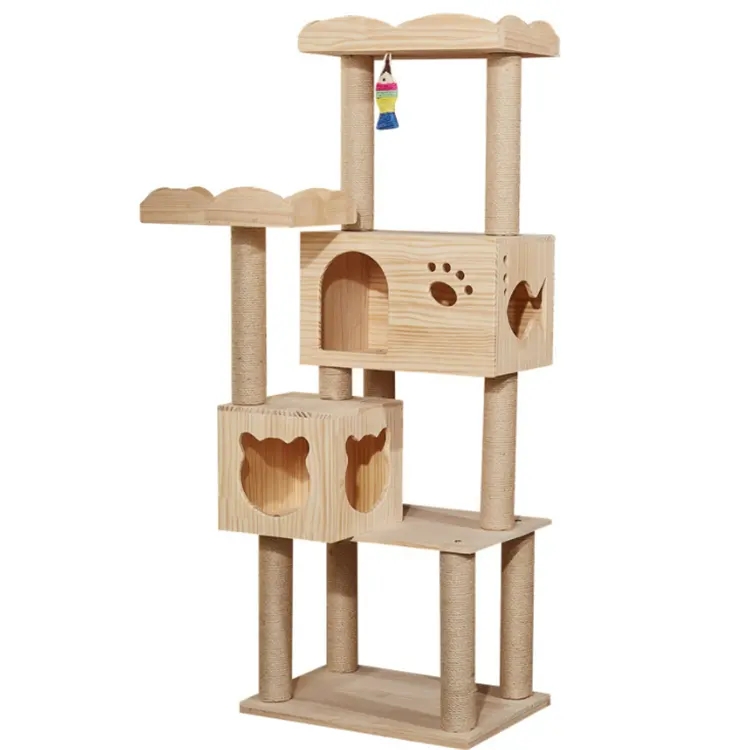 Manufacturer wholesale dropshipping wooden small cat climbing frame cat tree