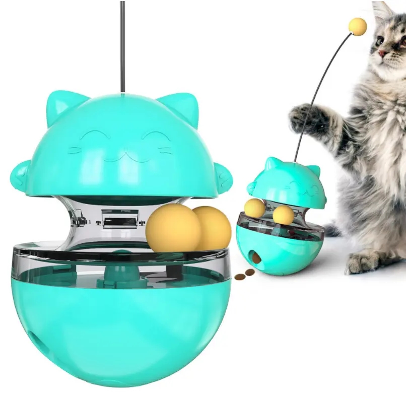 Wholesale pet supplier custom fun intelligence cat food toy tumbler missing food ball cat toys pet i