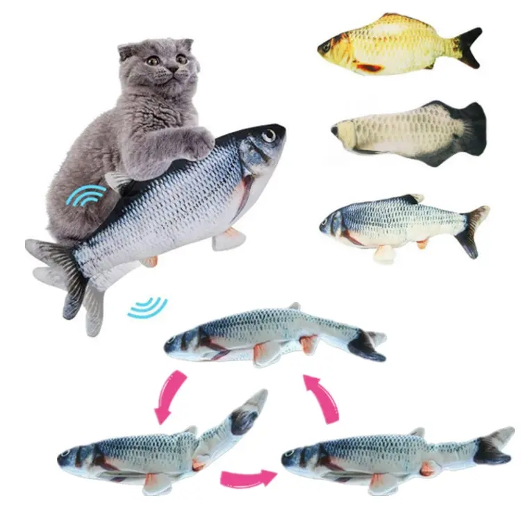 2023 Hot sale pet cat toys interactive interesting electric fish dancing fish cat toy