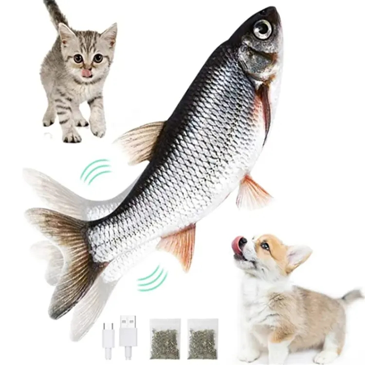 2023 Popular Hot Usb Electric Moving Flippity Catnip Indoor Interactive Dancing Cats Pets Mint Fish 