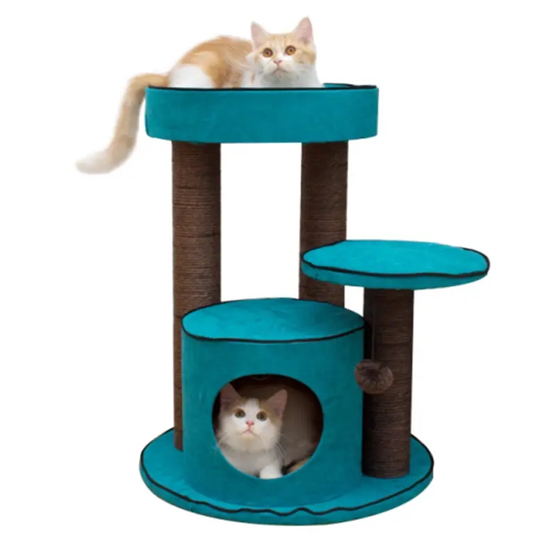Manufacturer wholesale modern wooden climbing scratch large cat furniture tree house toys for cats
