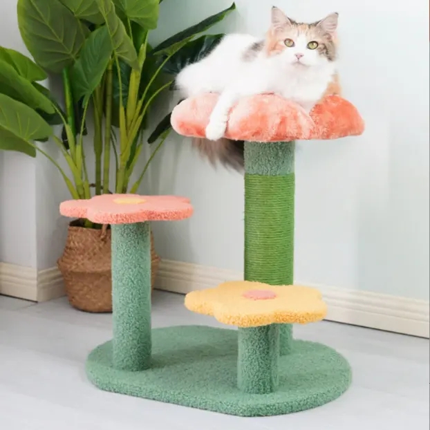 2023 High Quality China Manufacture Fashion Luxury New Large Scratch Climbing Flower Play Pet Cat Tr