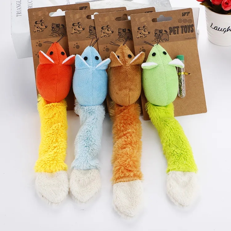 Manufacturer wholesale 2023 3 Color Soft Plush Mouse For Cat Playing Toy With Catnip Together toys f