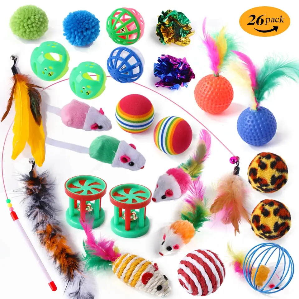 Eco-Friendly Popular Hot Sale 21Pcs/Pack Cat Toy Tunnel Interactive Colorful Mouse Toy set Interacti