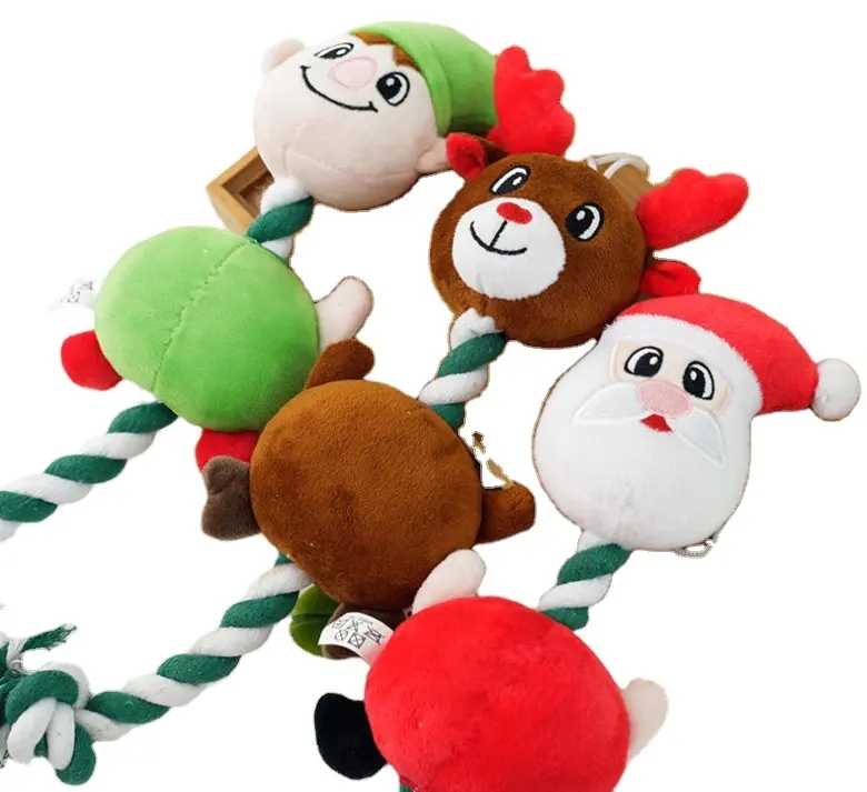 Manufacturer wholesales 2023 Christmas cute soft squeaky soft stuffed plush pet dog toys