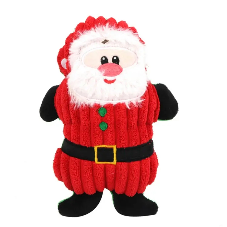 Manufacturer wholesale 2023 new Christmas corduroy plush soft squeaky santa cute dog toys