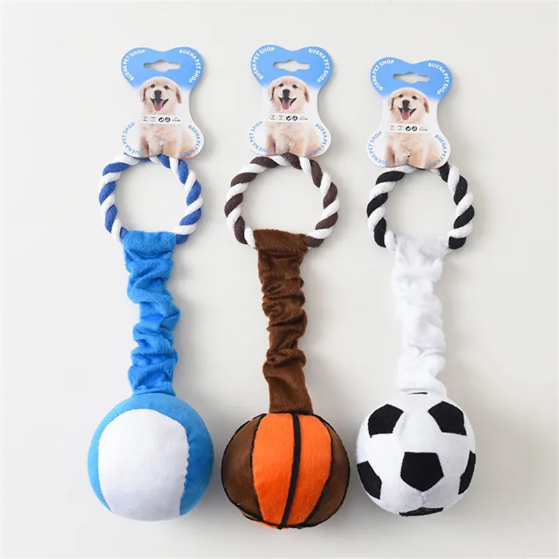 Wholesale custom eco friendly bibarel plush soccer ball squeaky chew interactive dog toys for pets w