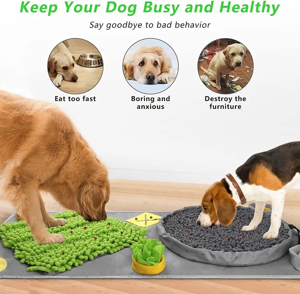 Stress Relief Pet Snuffle Mat Nosework Feeding Mat Interactive Dog Puzzle Toys snuffle sniffing mat 