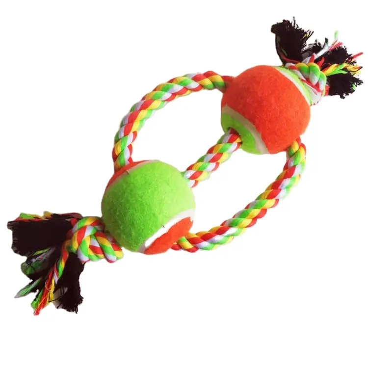 Manufacturer wholesales bulk custom hunting dog training ball on a rope dog pet interactive toys