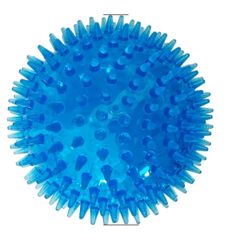 Manufacturer wholesale TPR durable interactive teeth cleaning spiky squeaky ball dog toys