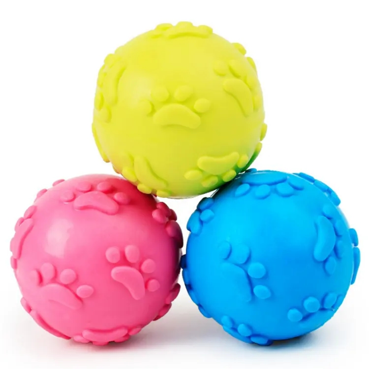 China Manufacturer wholesale custom interactive chew squeaky dog toy ball with paw