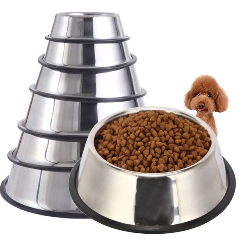 Manufacture Wholesale 32oz 64oz Double Wall Stainless Steel Water Bowl Large/Small Breed Bowl Non Sl
