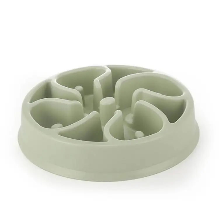 Factory wholesale custom multi-color round plastic food slow feeder pet bowl