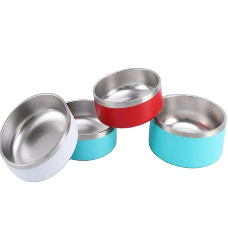 China Manufacture wholesale custom non-slip metal 304 stainless dog bowl pet