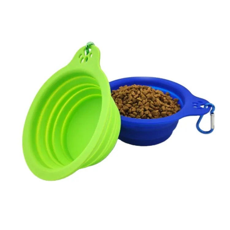 Wholesale 2023 hot sale high quality silicone foldable collapsible insulated food water dog pets bow