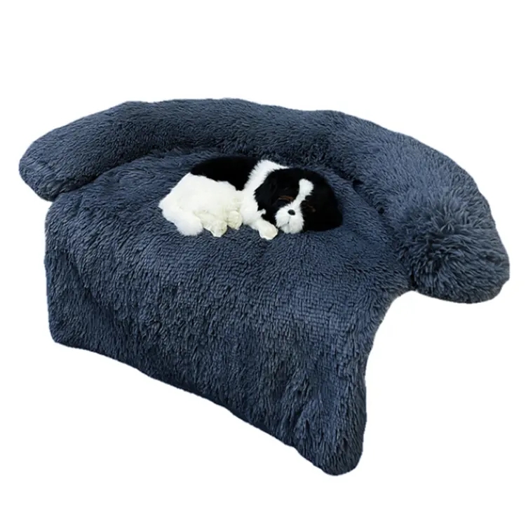 Wholesale luxury washable folding removable cover fluffy dog cat sofa pet bed for dog